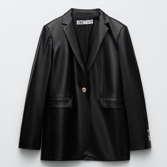 Faux Leather Blazer Size S NWT - Picture 6 of 7